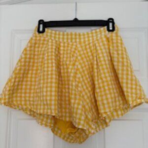 Gingham Yellow Skort